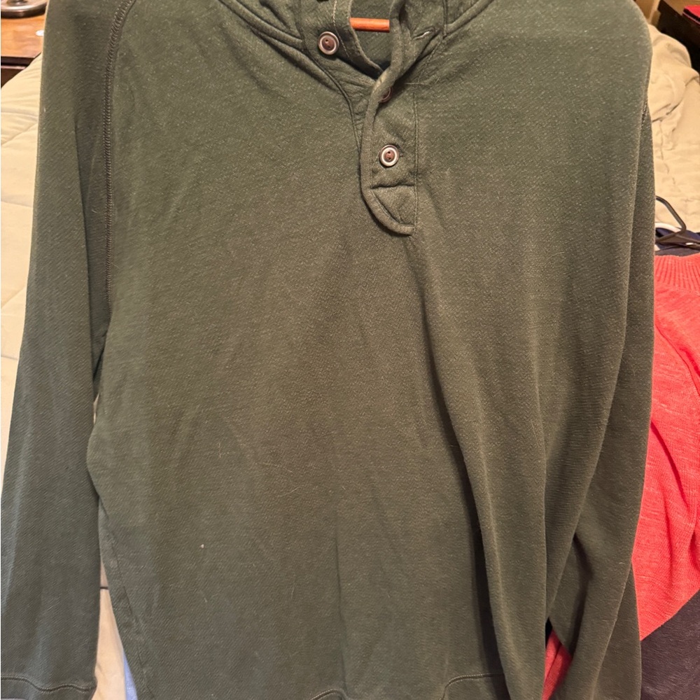 Tommy Bahama Olive Green Henley Hoodie